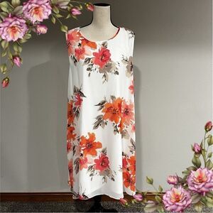A-line loose fit floral plus size dress